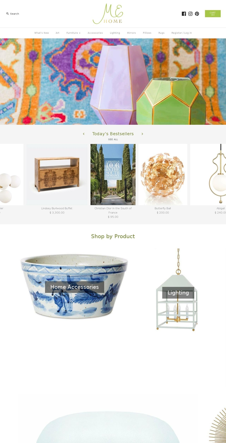 mehomecollection.com shopify website screenshot