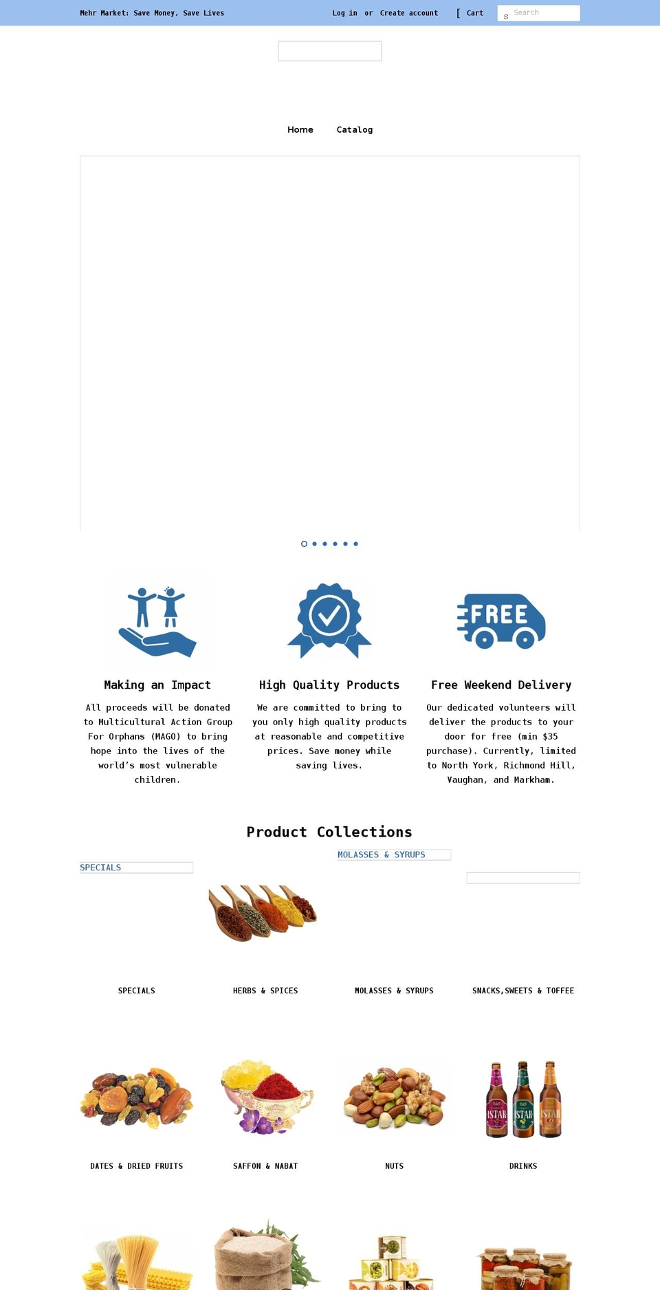 mehrbasket.org shopify website screenshot