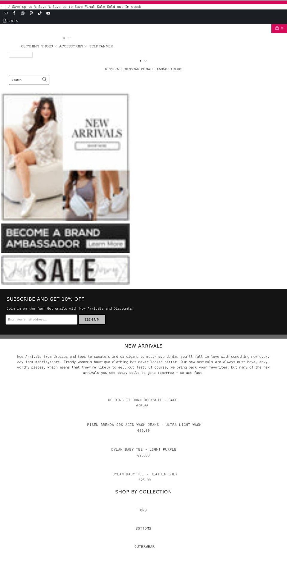 CCB for Oct Shopify theme site example mehrieyecare.com
