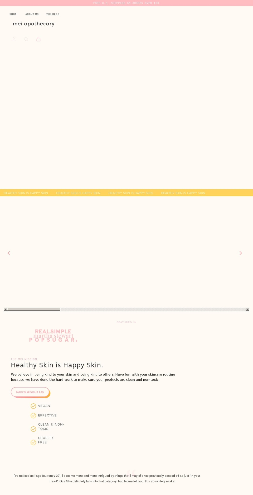 meiapothecary.com shopify website screenshot