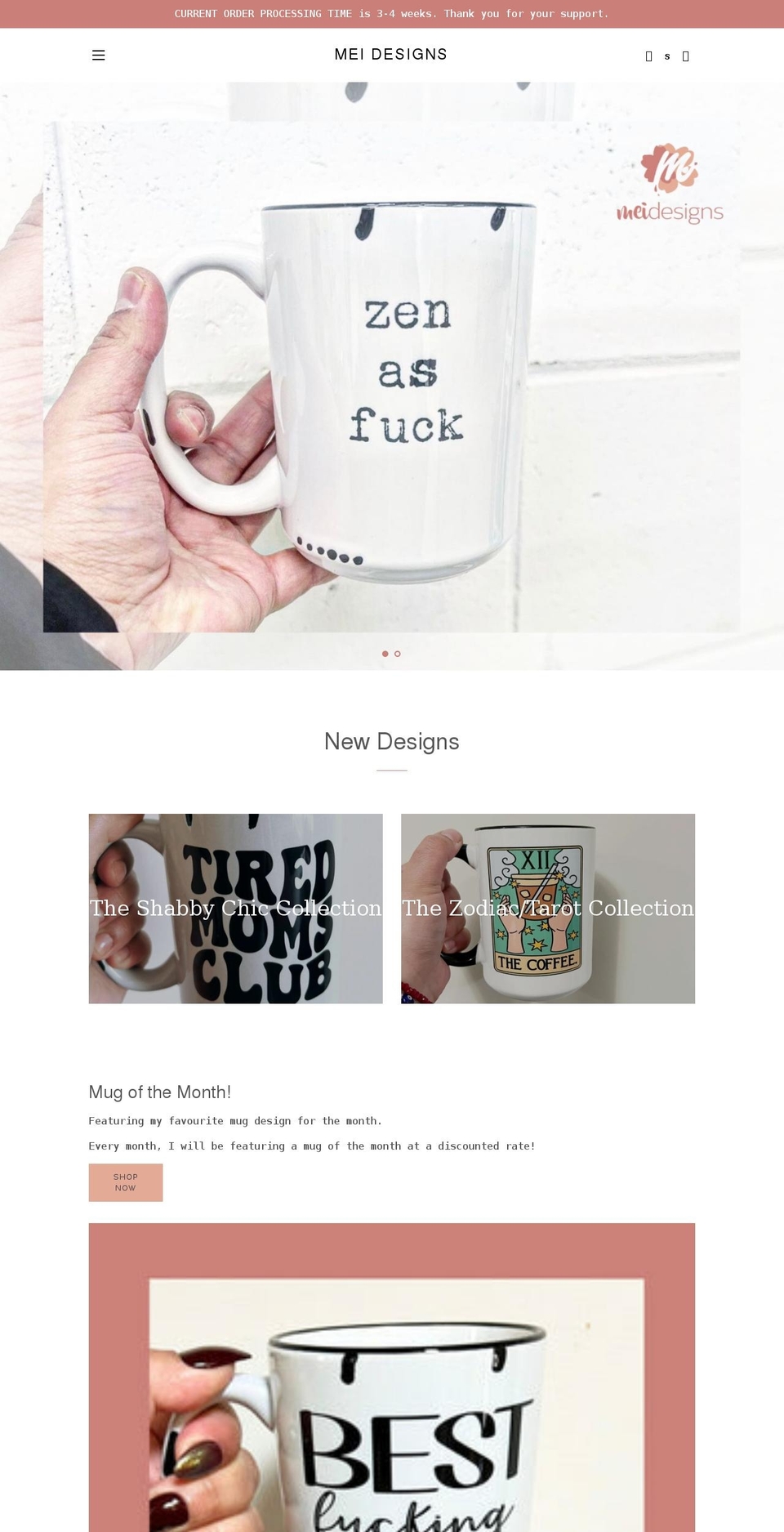 meidesigns.ca shopify website screenshot