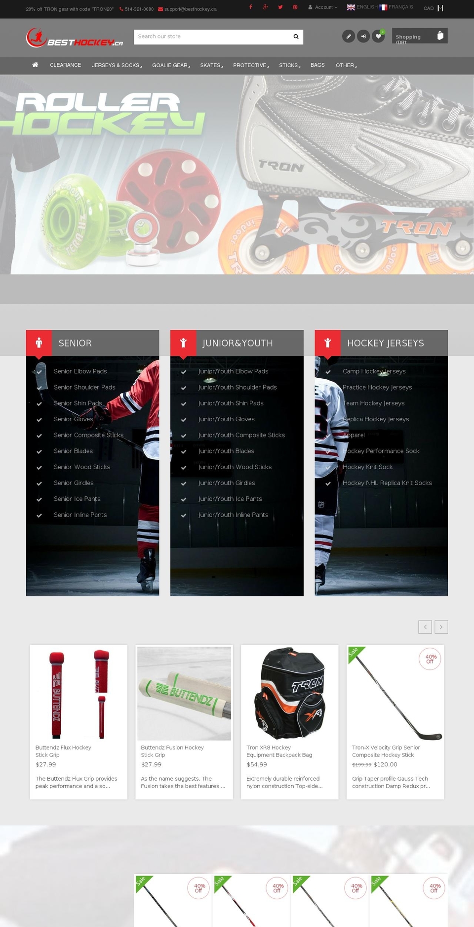meilleurhockey.com shopify website screenshot