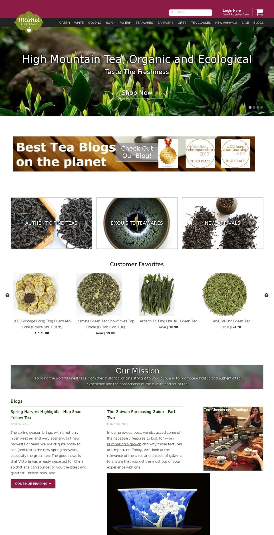 meimeiteas.com shopify website screenshot