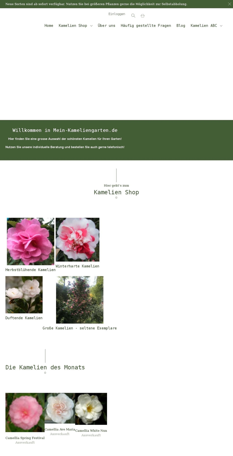 mein-kameliengarten.de shopify website screenshot