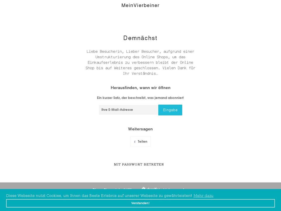 mein-vierbeiner.com shopify website screenshot