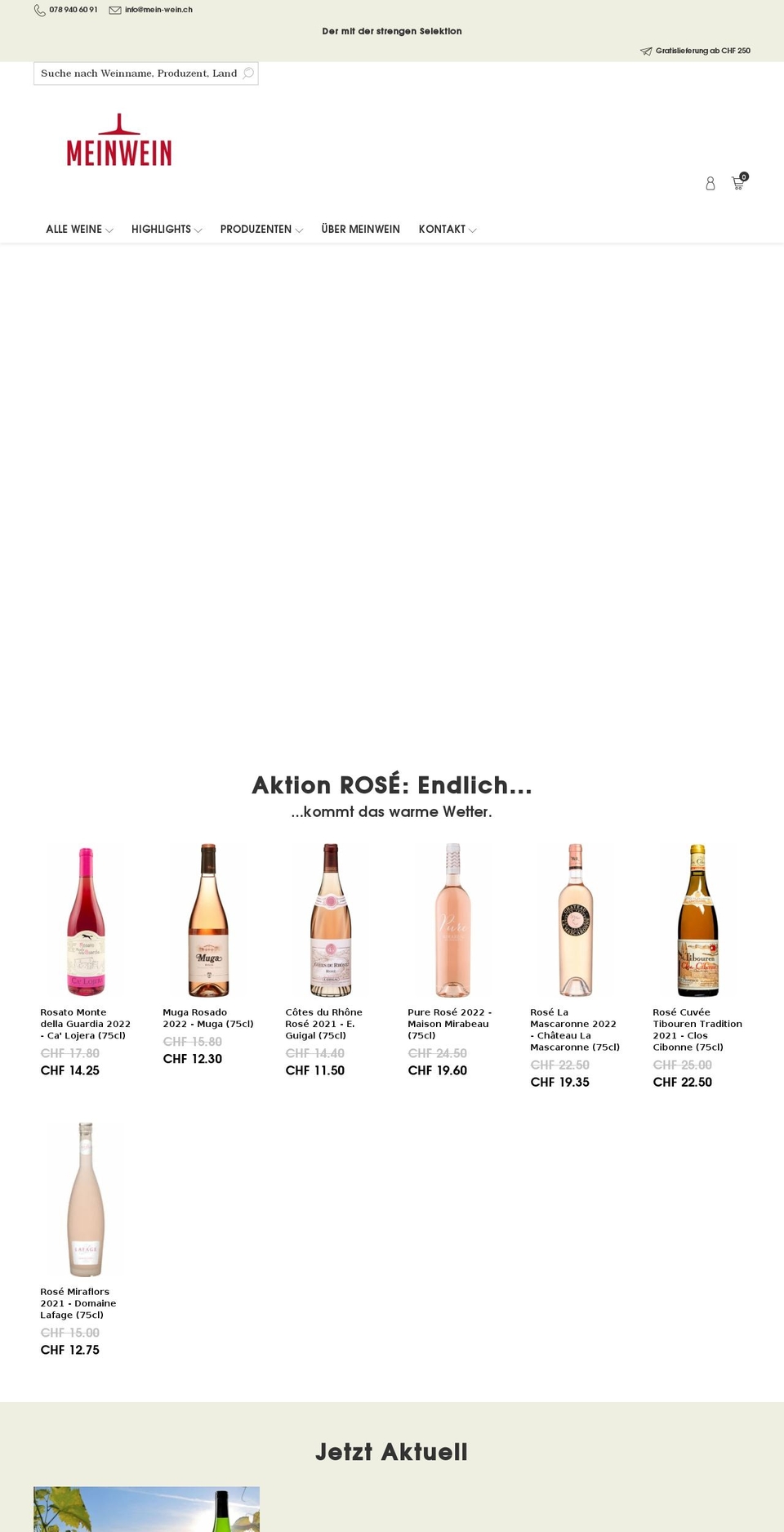 mein-wein.ch shopify website screenshot