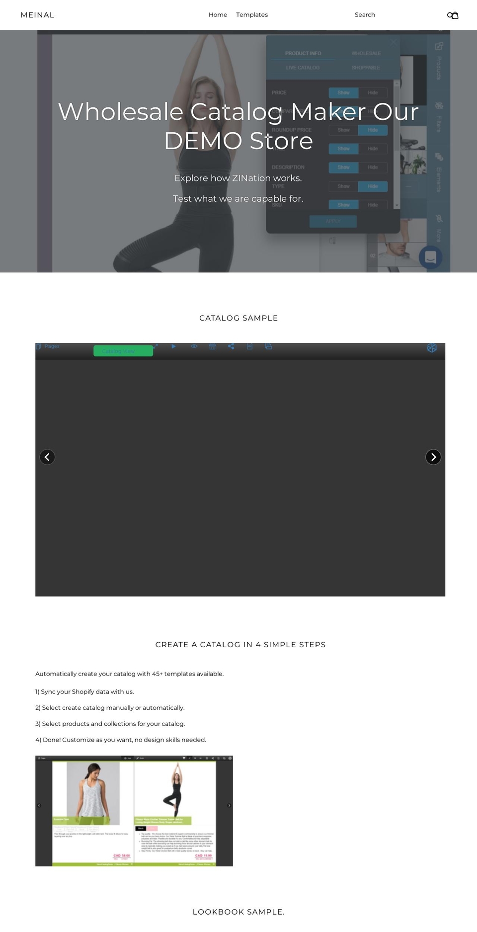 meinal.myshopify.com shopify website screenshot