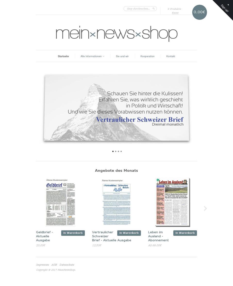 meinnewsshop.com shopify website screenshot