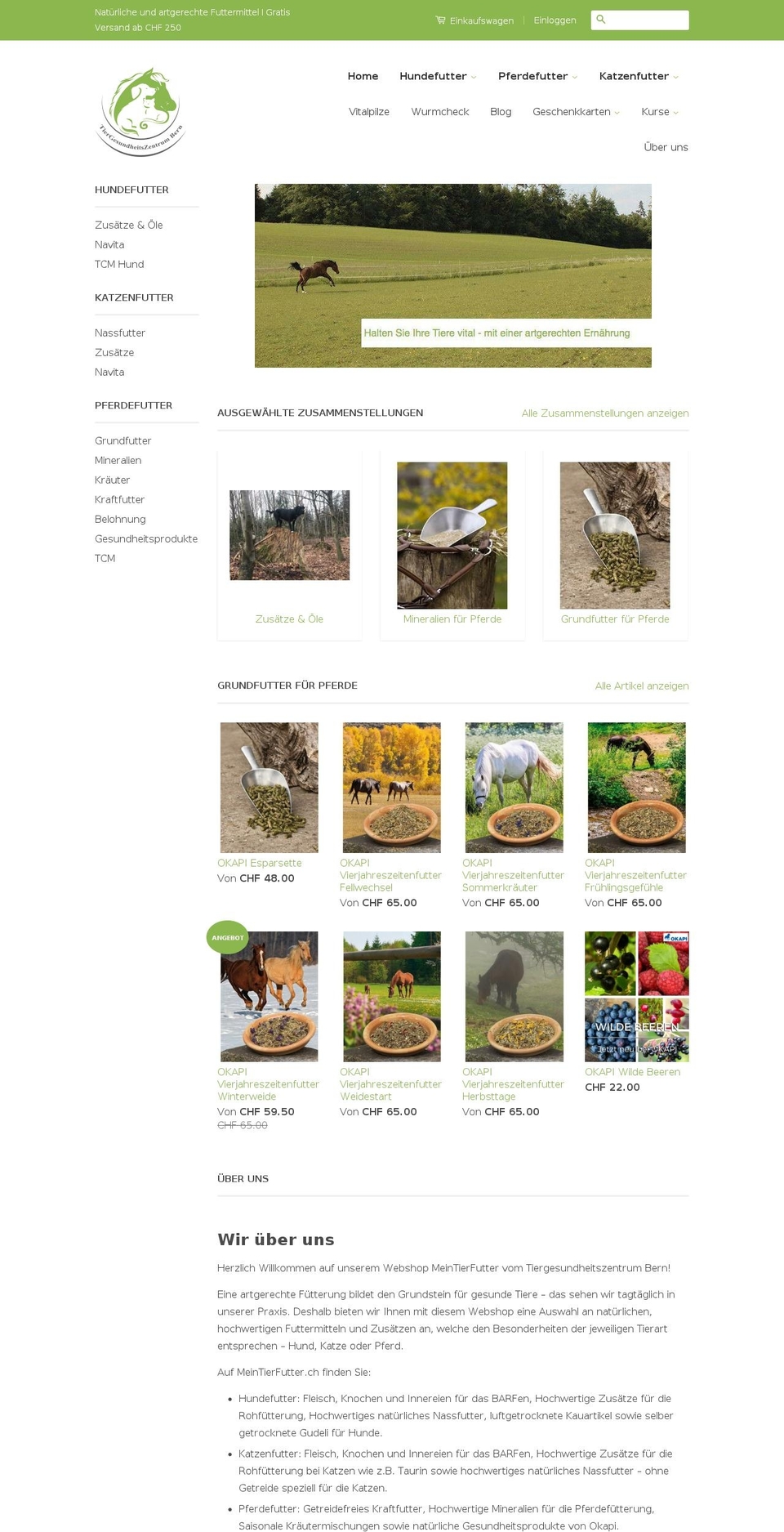 meintierfutter.ch shopify website screenshot