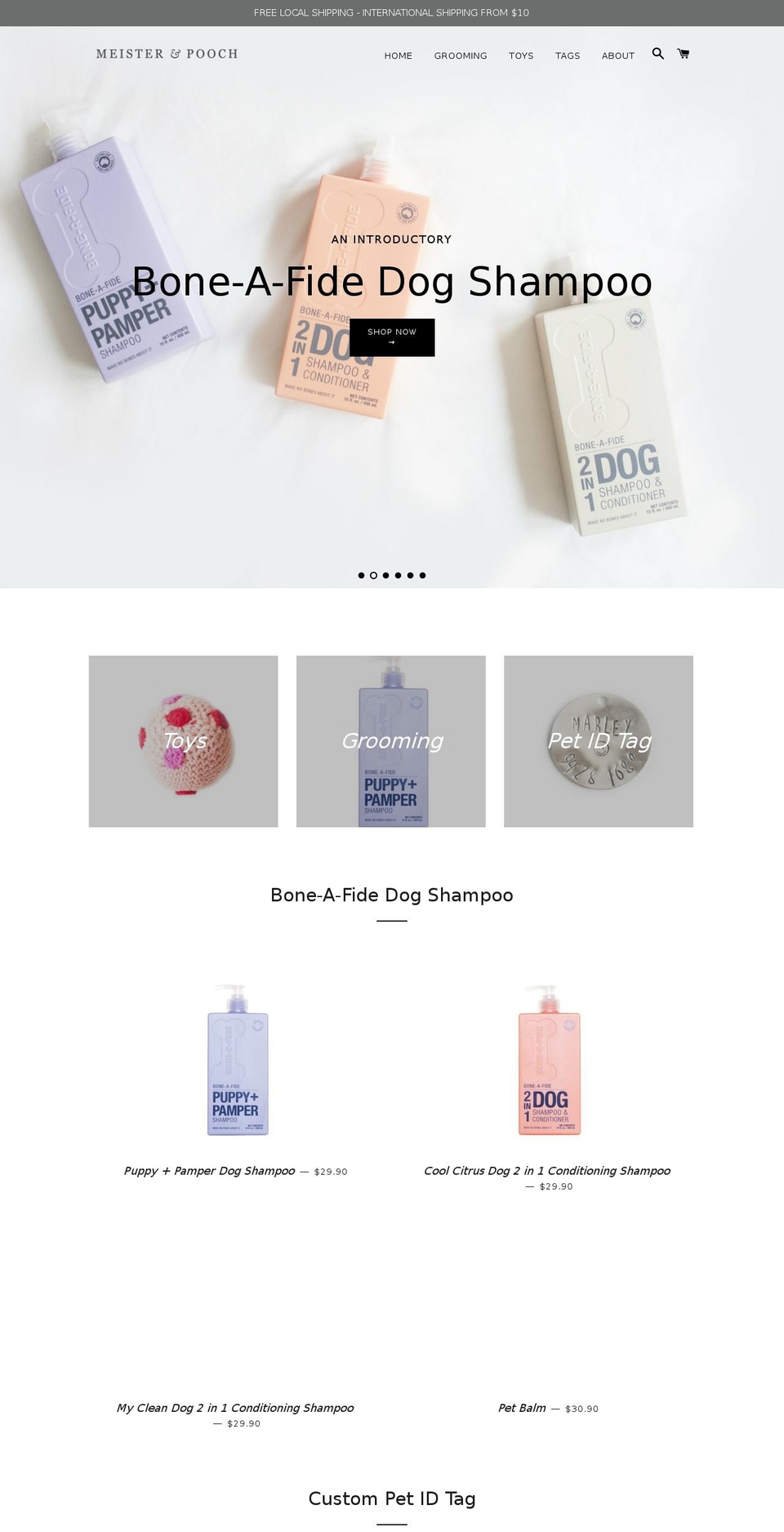 meisterandpooch.com — Shopify storefront screenshot