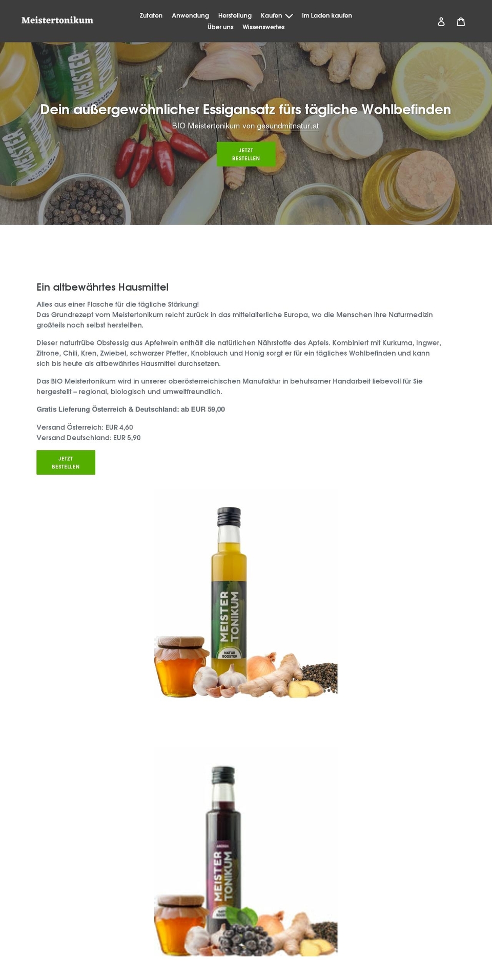 meistertonikum.at shopify website screenshot