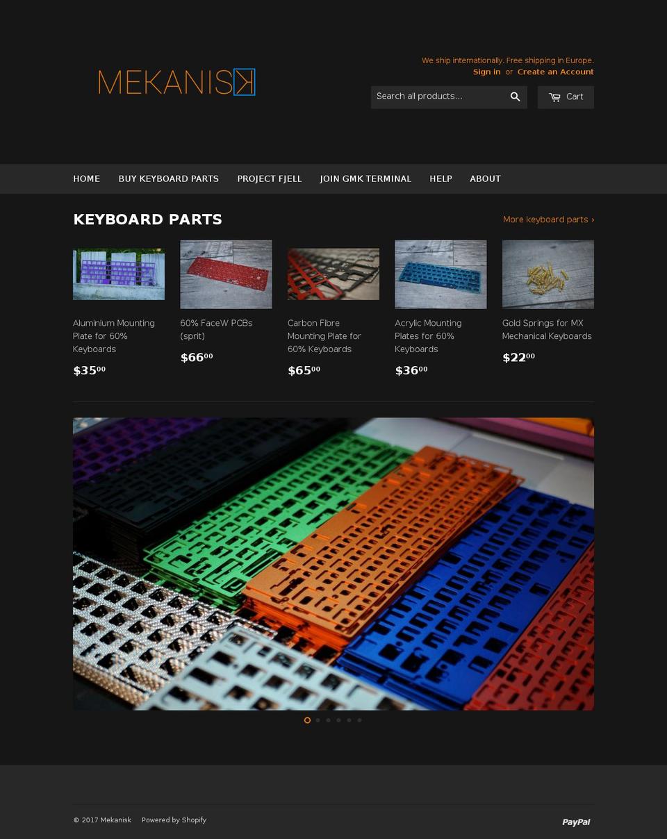 mekanisk.co shopify website screenshot