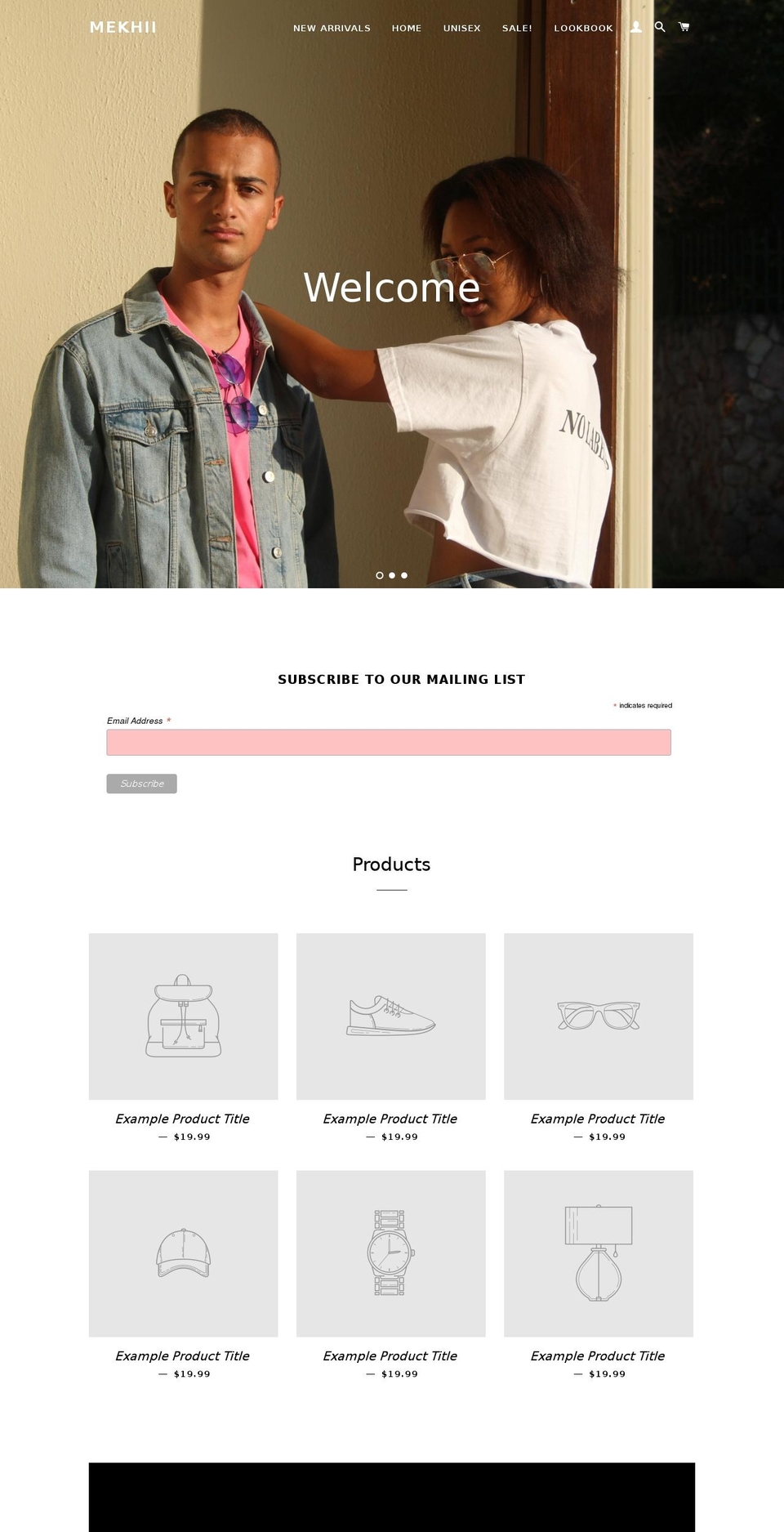 mekhii.com — Shopify storefront screenshot