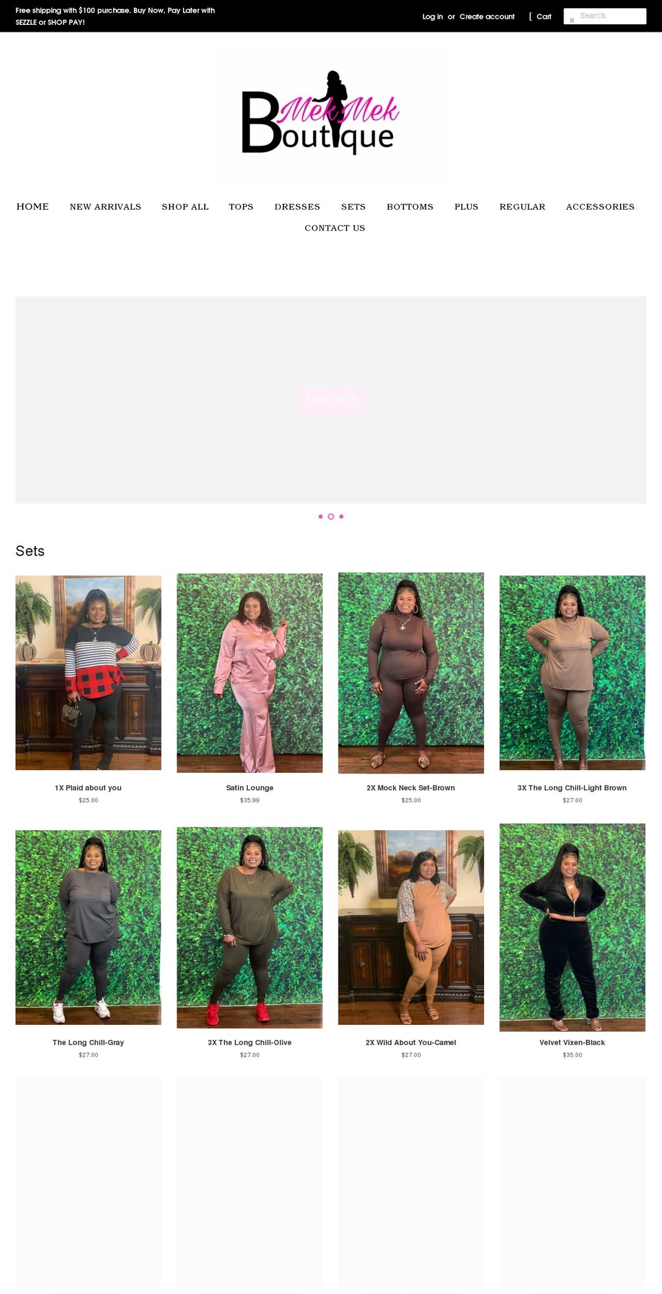 mekmekboutique.com shopify website screenshot