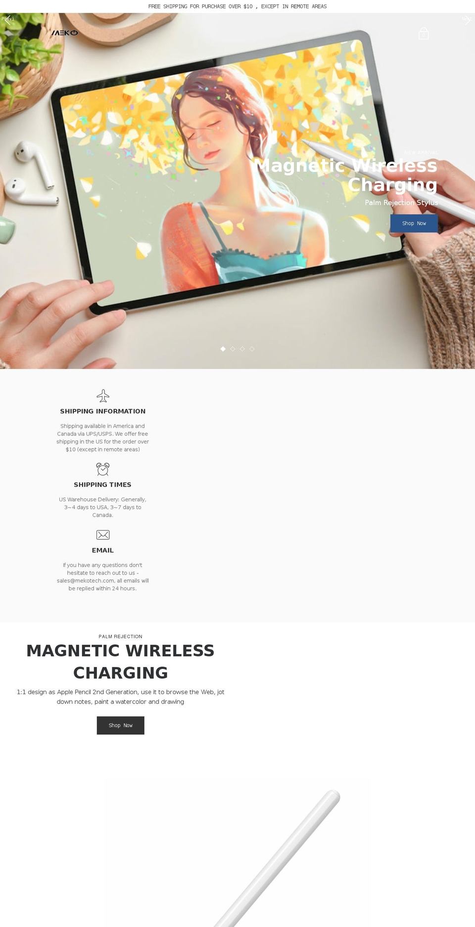mekotech.com shopify website screenshot