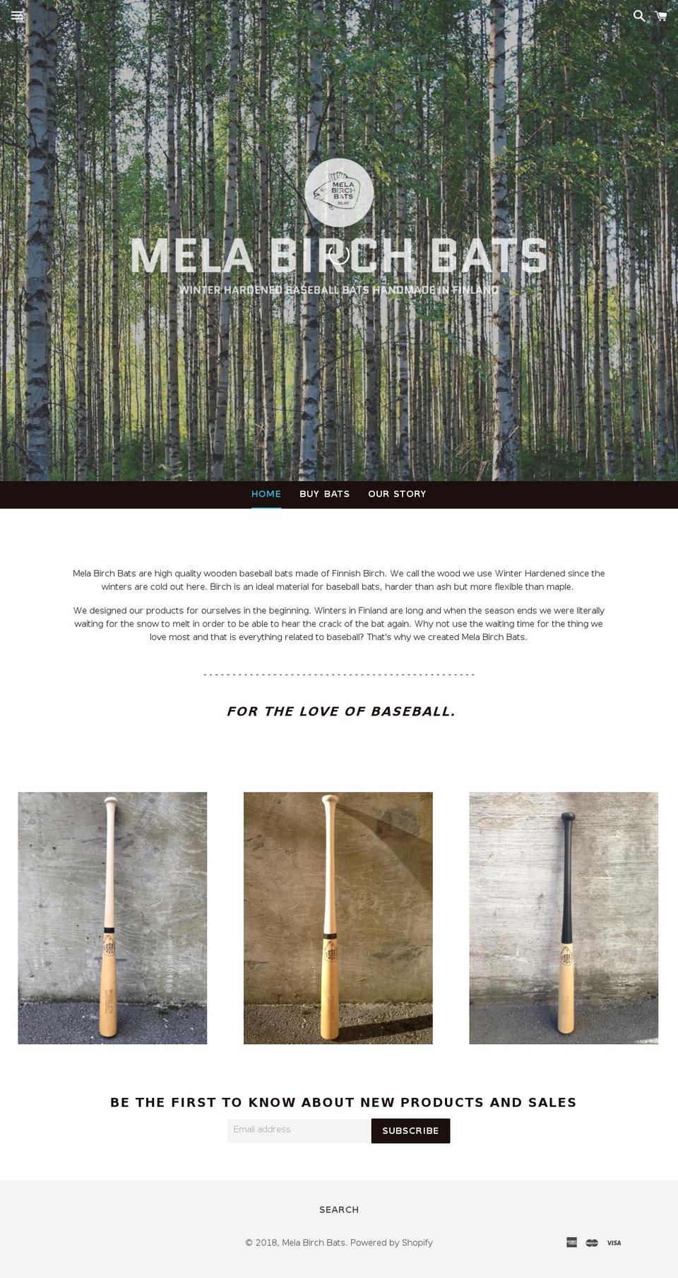 melabirchbats.com — Shopify storefront screenshot