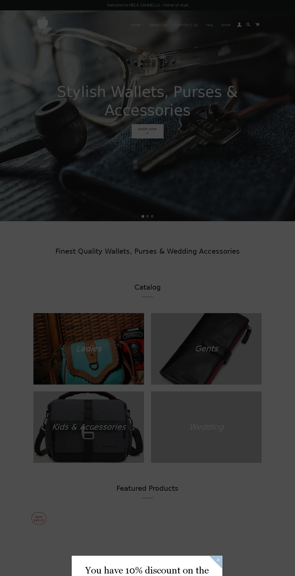 melacannella.com — Shopify storefront screenshot