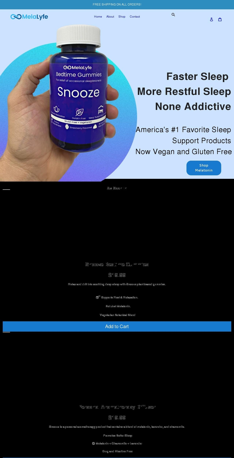melalyfe.com shopify website screenshot