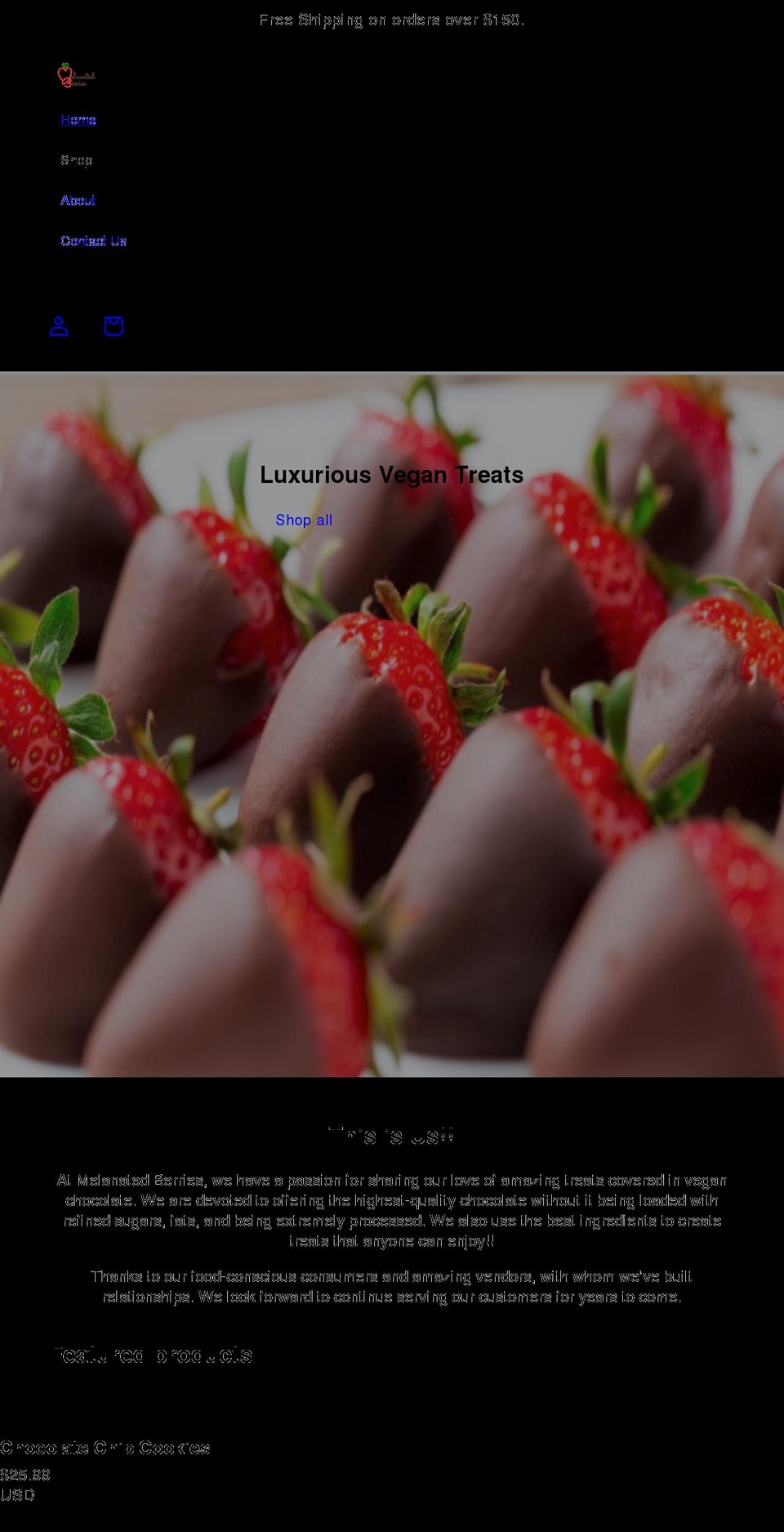 melanatedberries.com shopify website screenshot