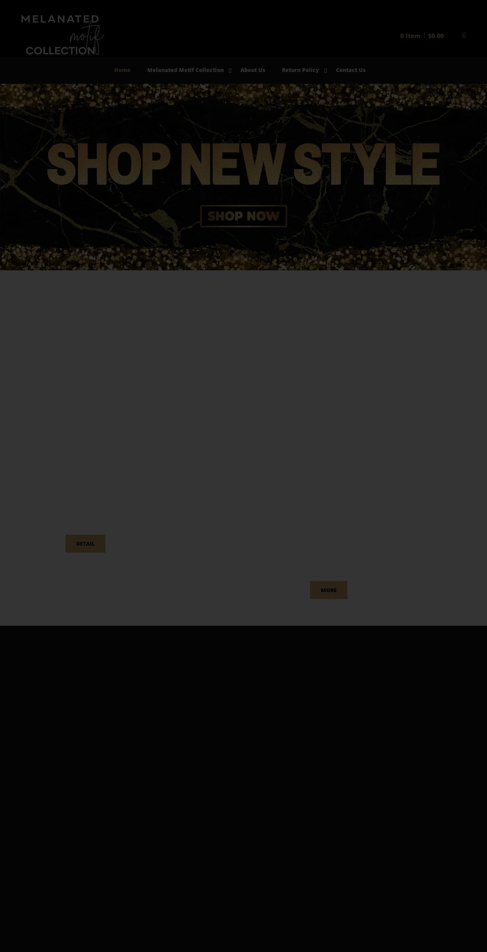 melanatedmotifcollection.com shopify website screenshot