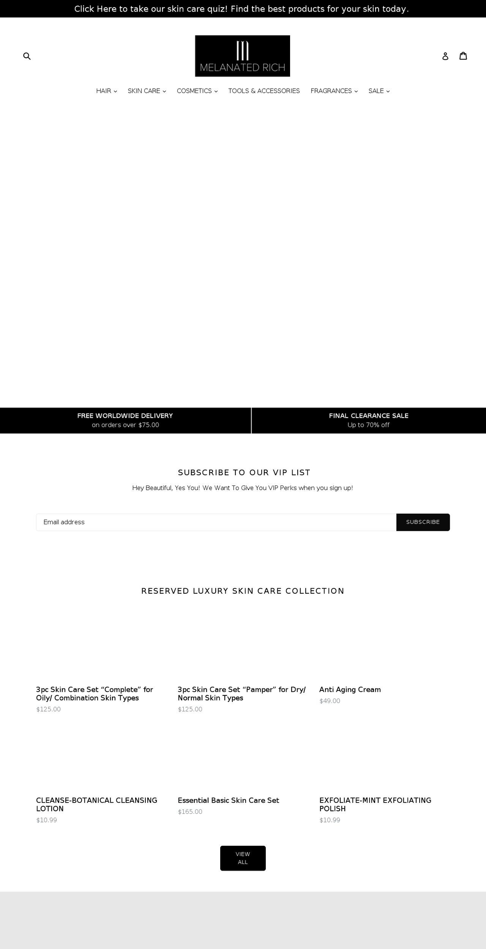 fyre Shopify theme site example melanatedrich.com