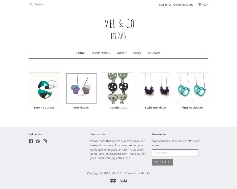 melandco.net shopify website screenshot