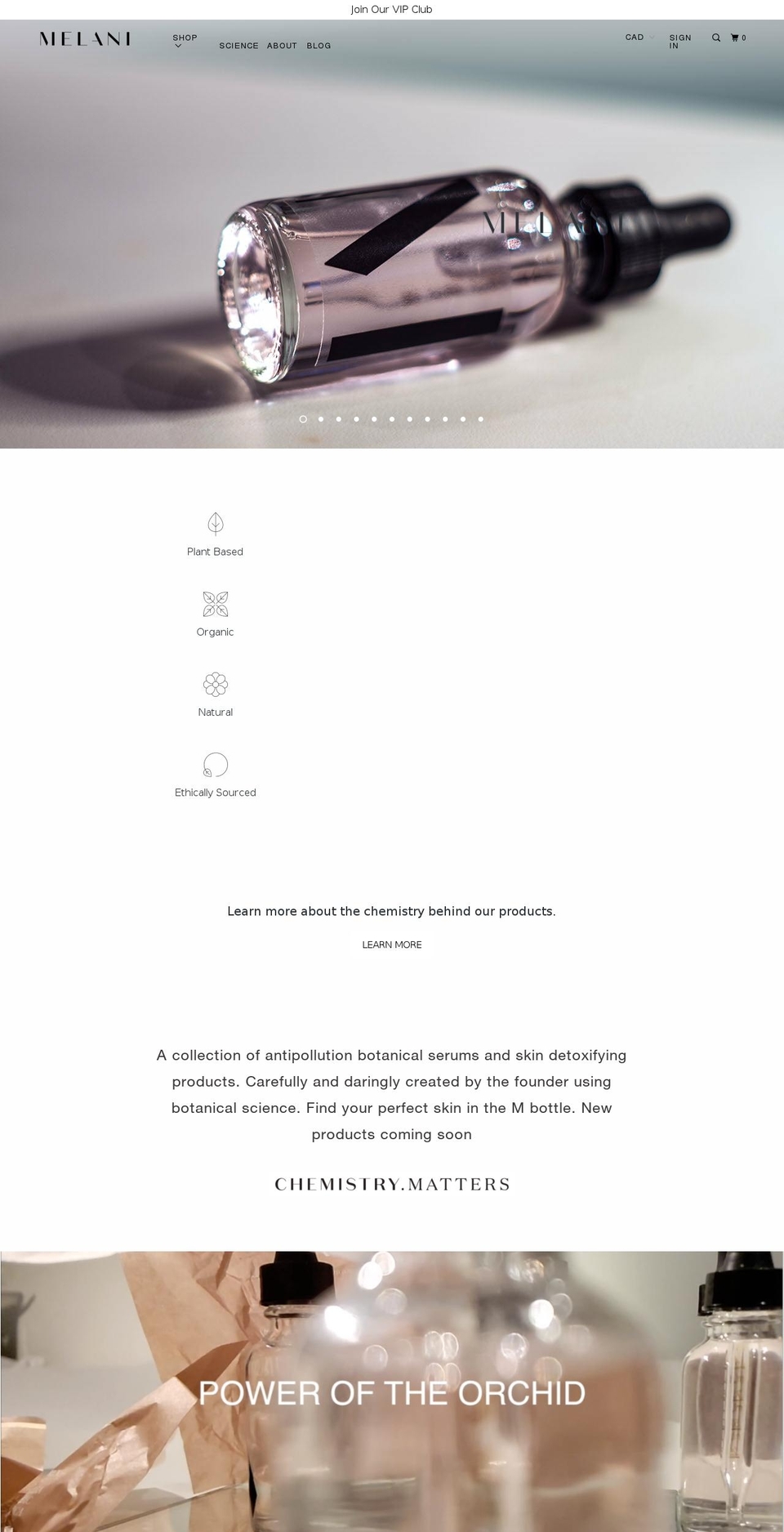 melanibeauty.com shopify website screenshot