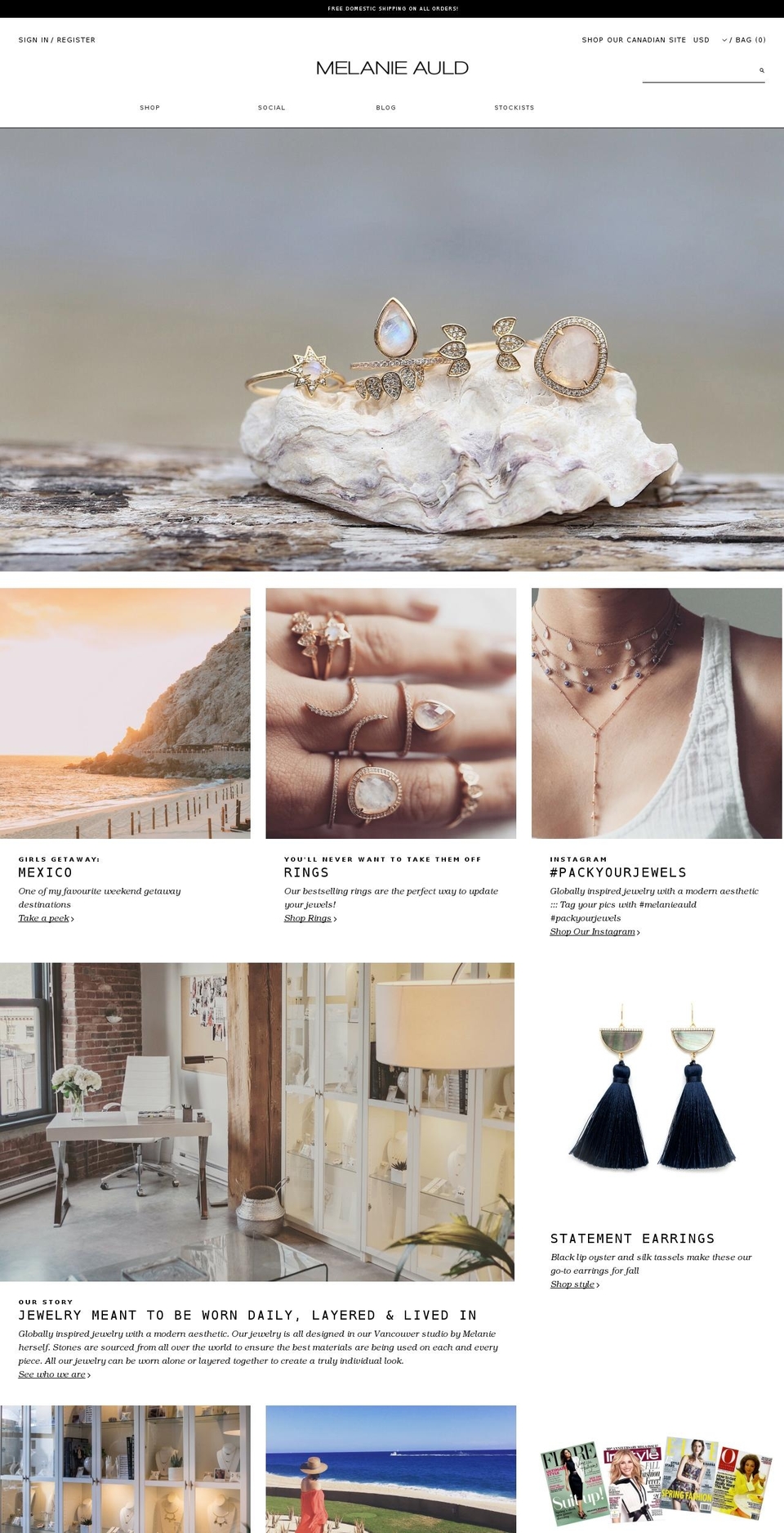 melanieauld.com shopify website screenshot