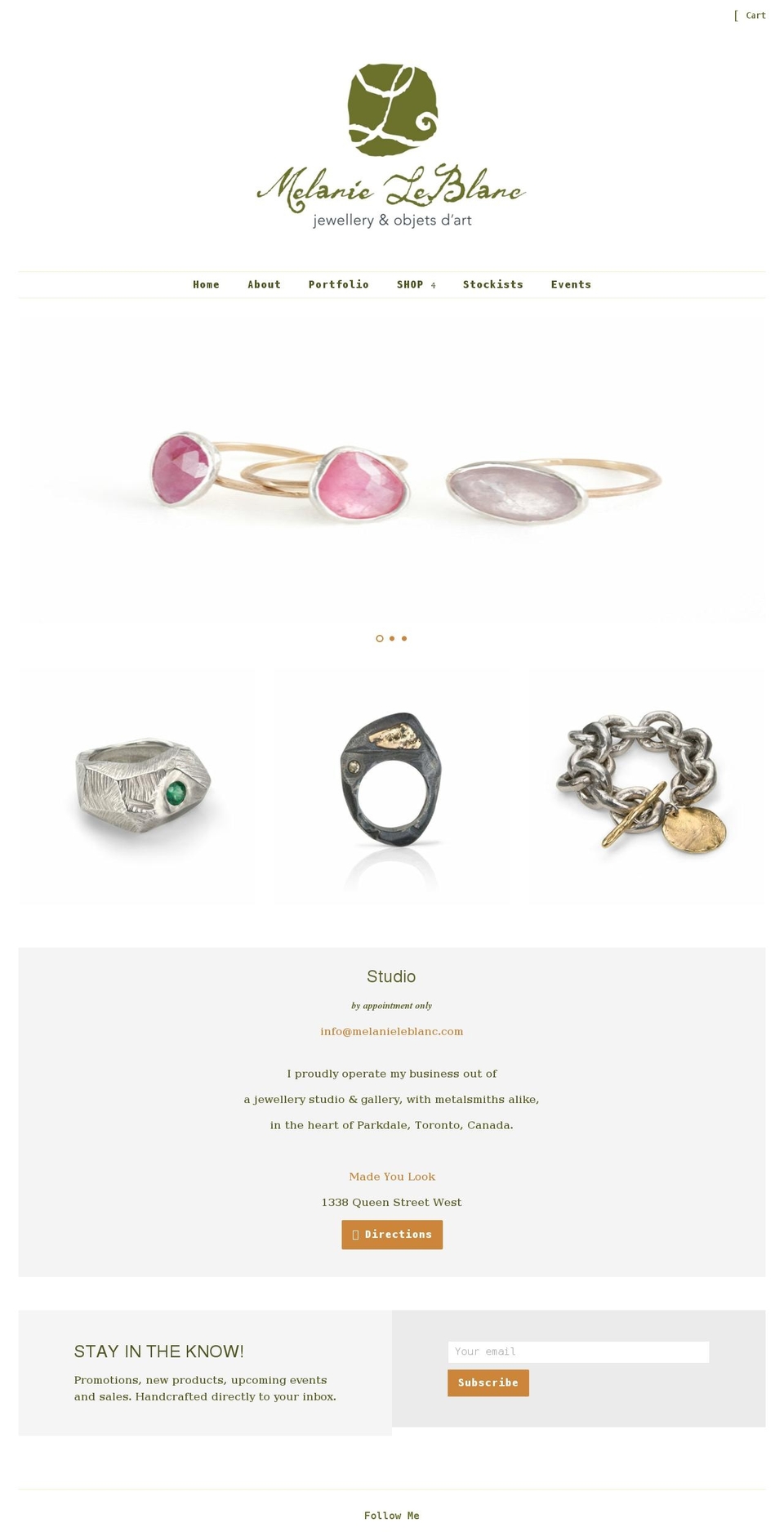 melanieleblanc.com shopify website screenshot