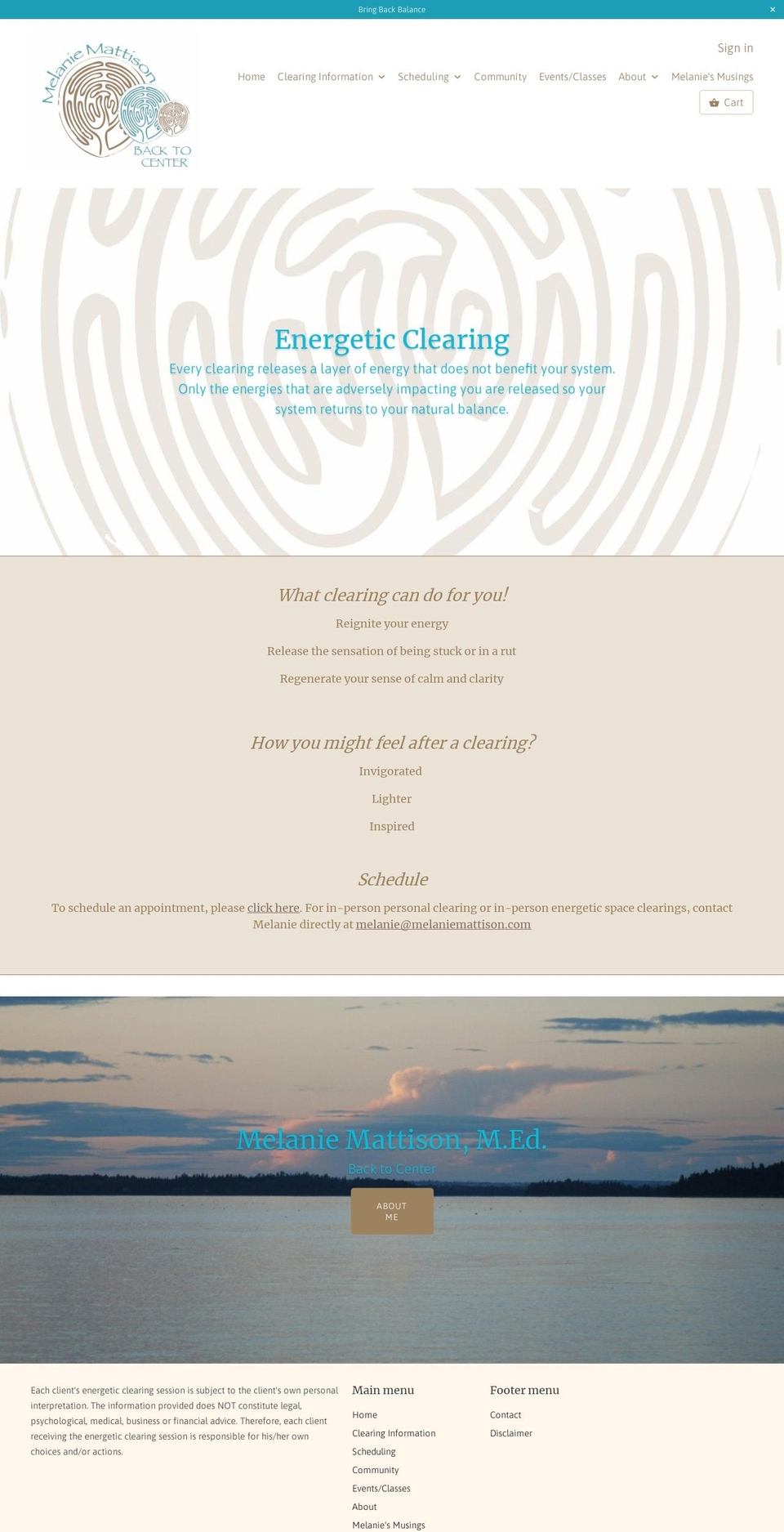 melaniemattison.com shopify website screenshot