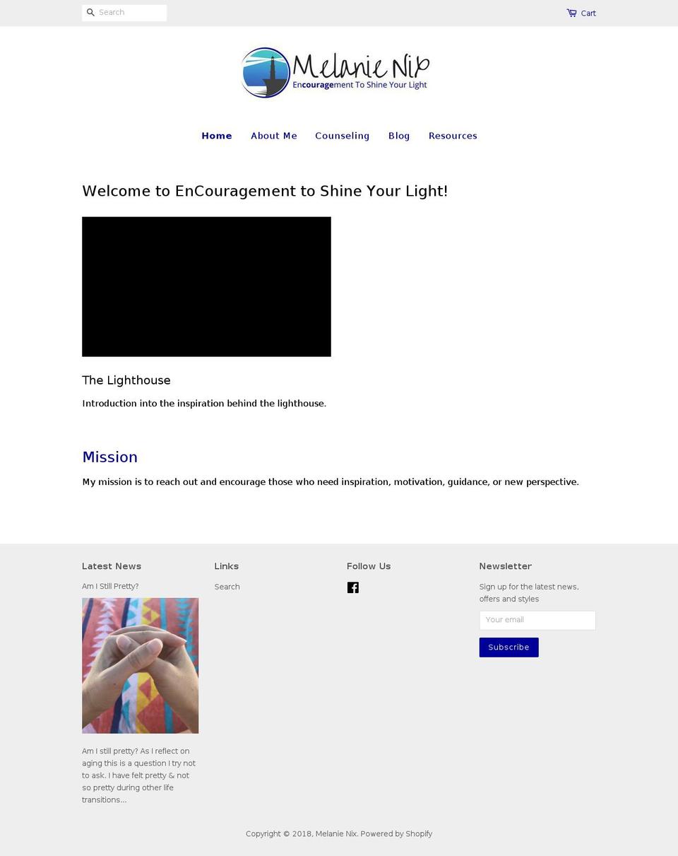 melanienix.com — Shopify storefront screenshot