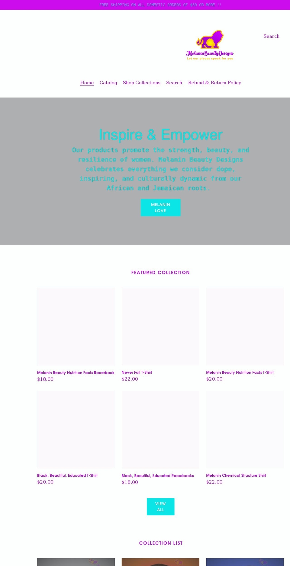 melaninbeautydesigns.com shopify website screenshot
