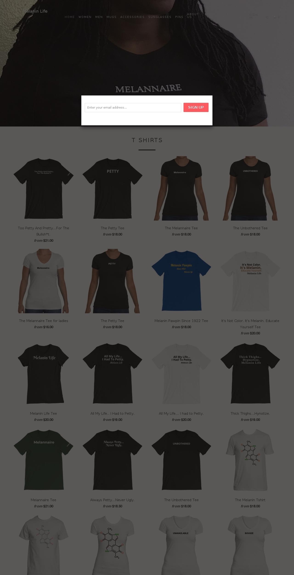 melaninlife.com shopify website screenshot