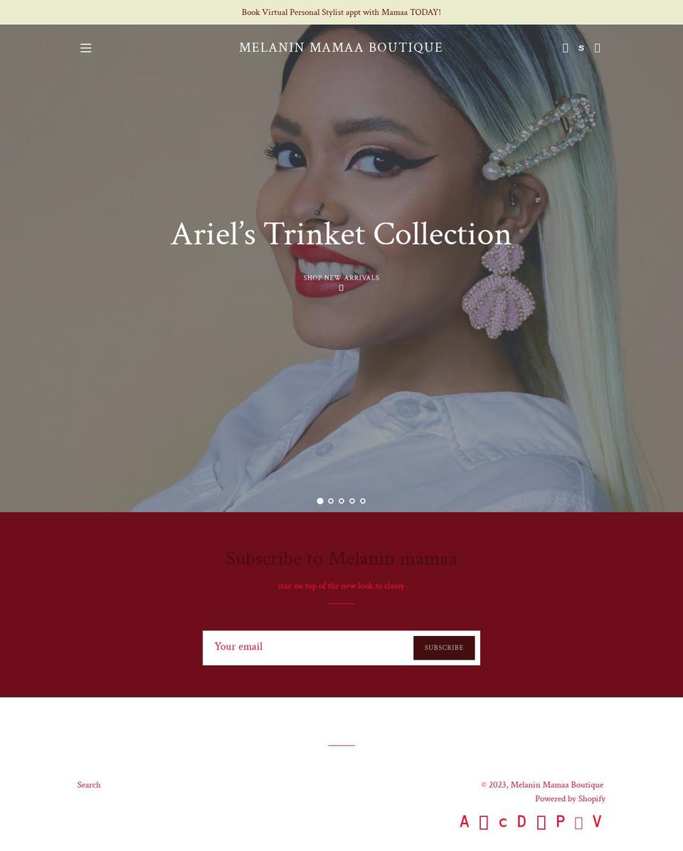 melaninmamaaboutique.com — Shopify storefront screenshot