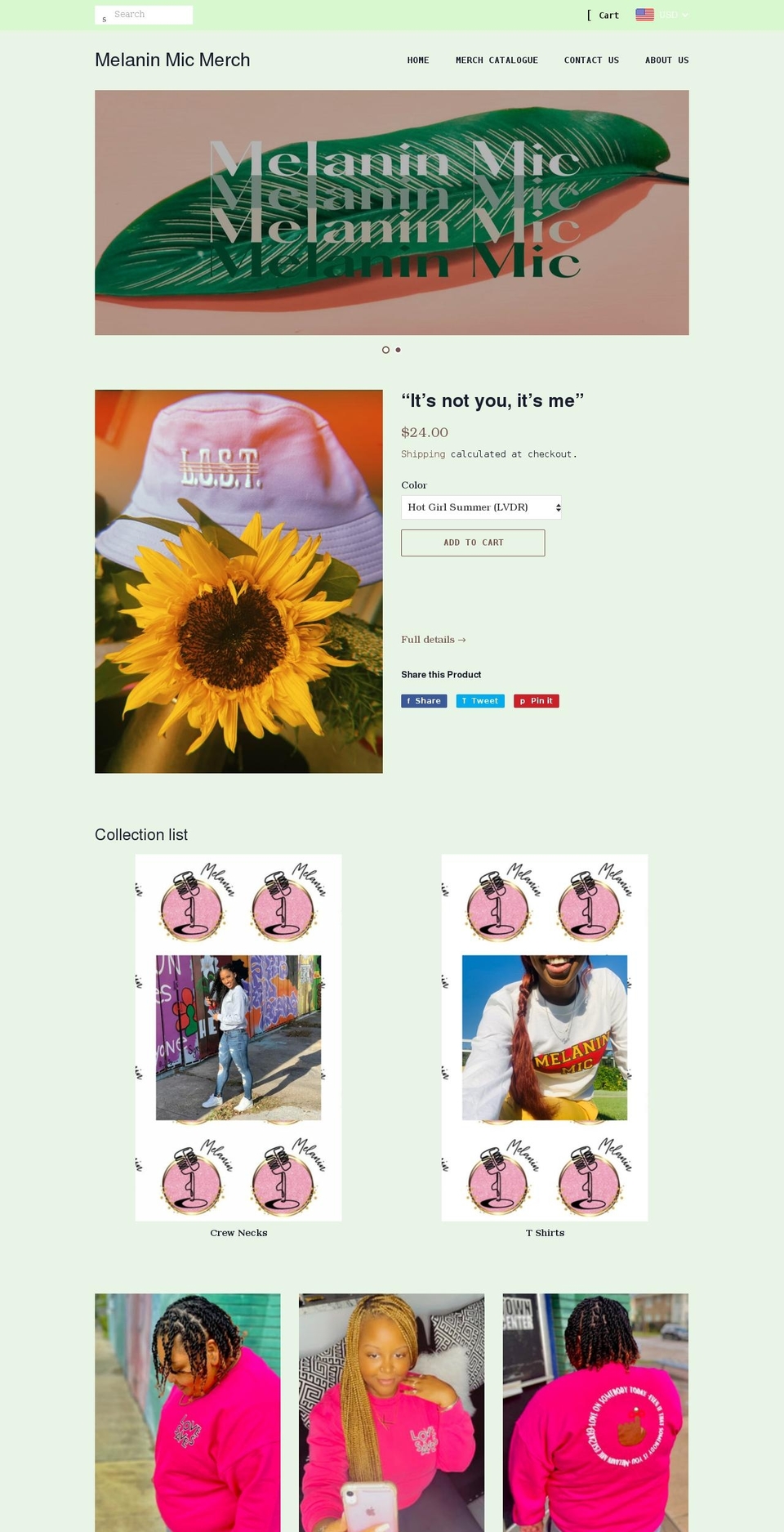 melaninmicmerch.com shopify website screenshot