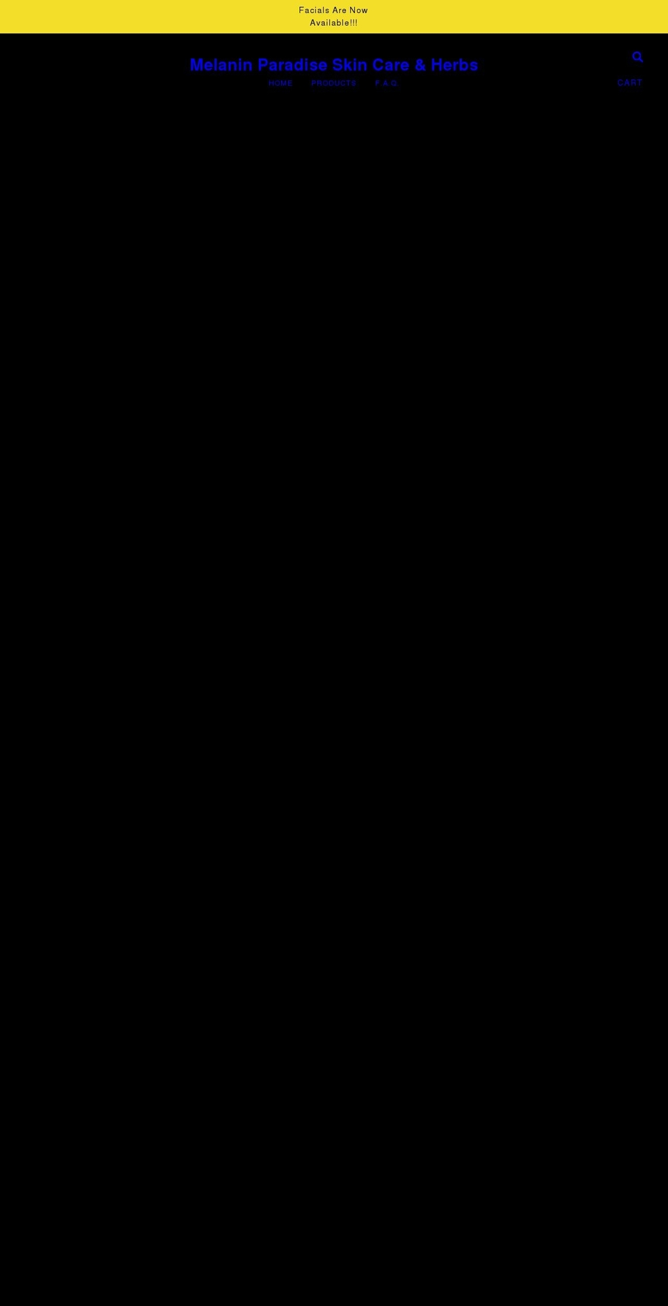 melaninparadiseskincareherbs.com shopify website screenshot