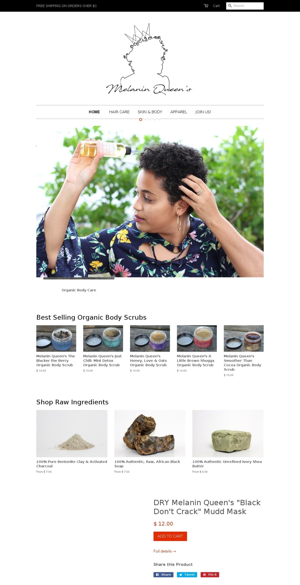 melaninqueens.com shopify website screenshot