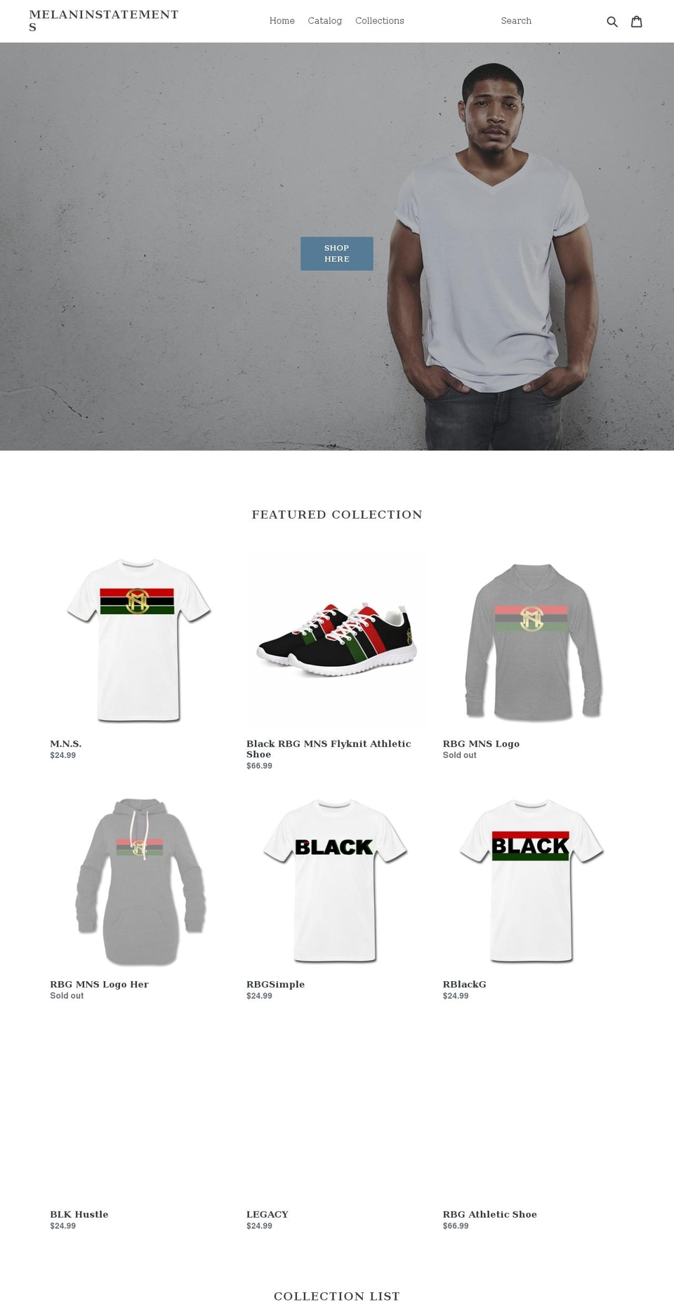 melaninstatements.com — Shopify storefront screenshot