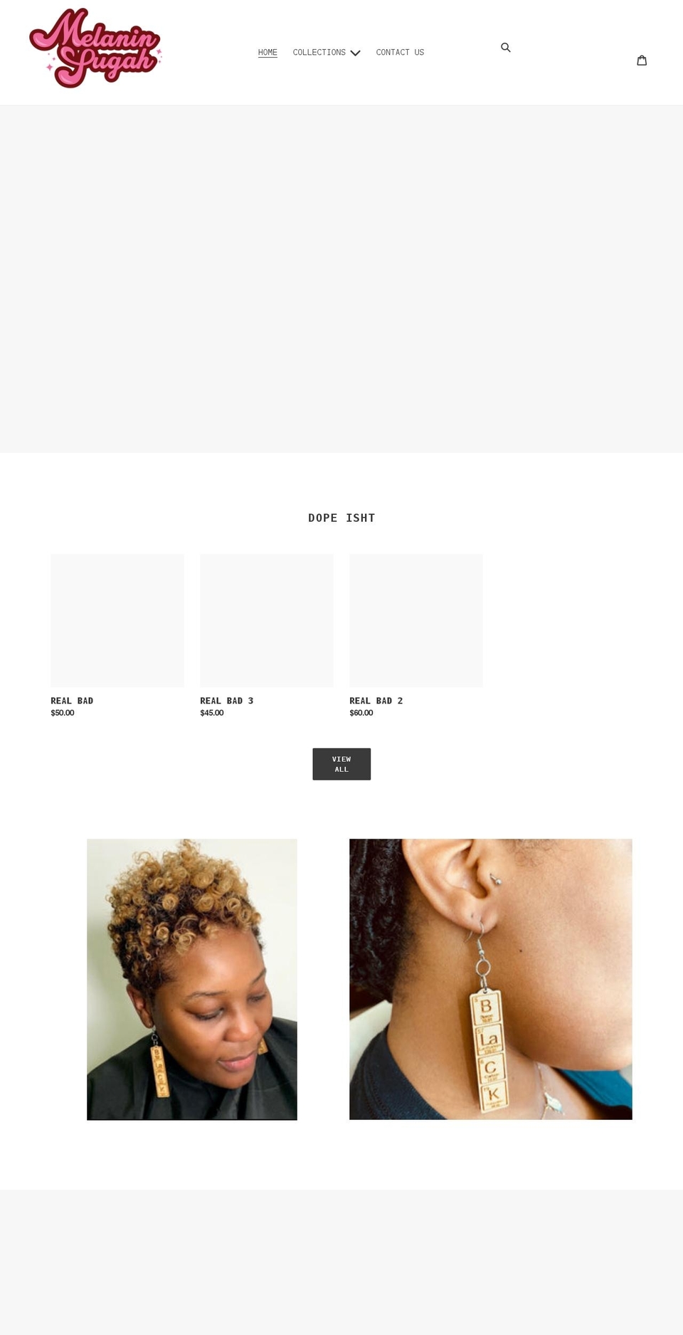 melaninsugah.com shopify website screenshot