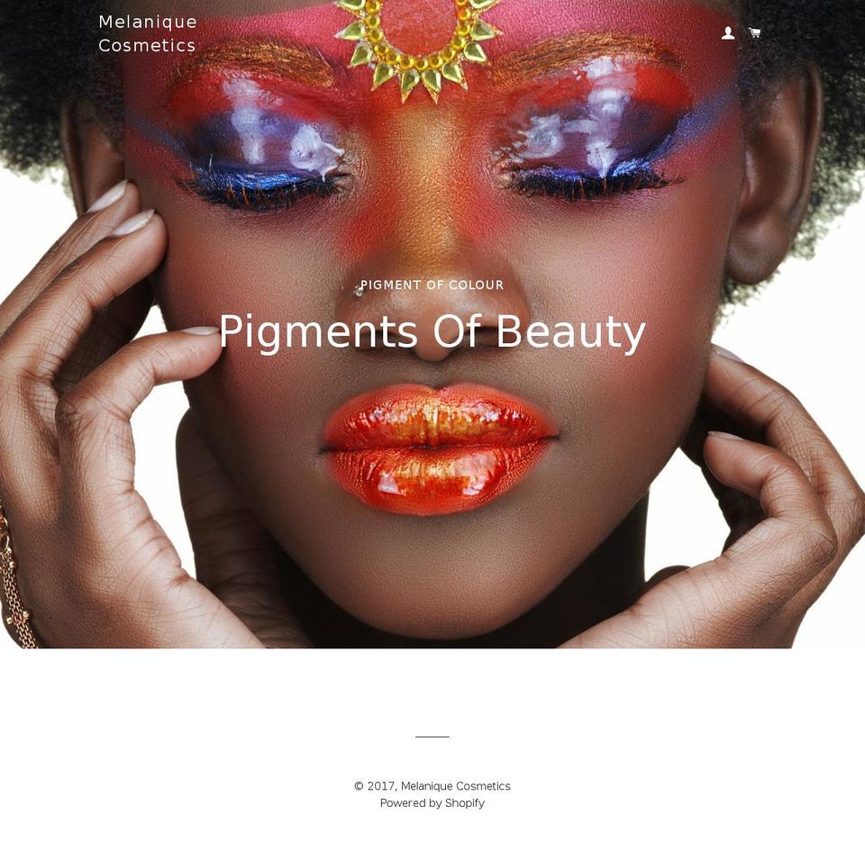 melaniquecosmetics.com shopify website screenshot