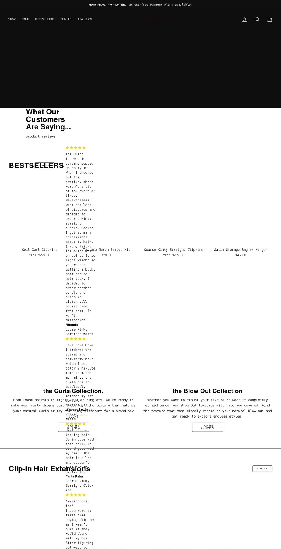 melanjhair.com shopify website screenshot
