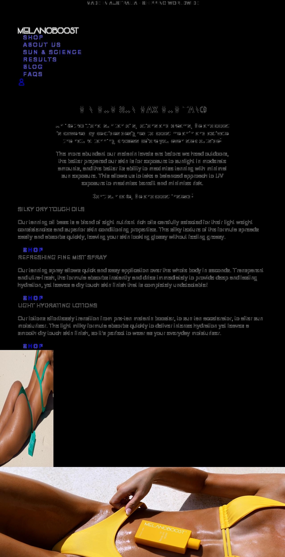 melanoboost.co.uk shopify website screenshot