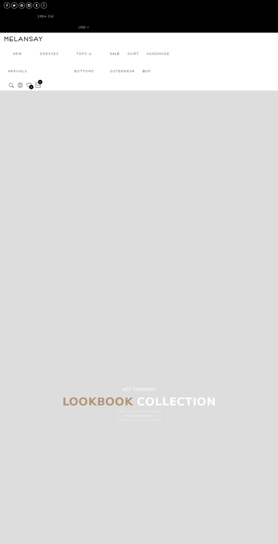 melansay.com shopify website screenshot