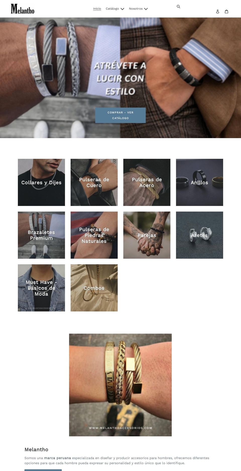 melanthoaccesorios.com shopify website screenshot