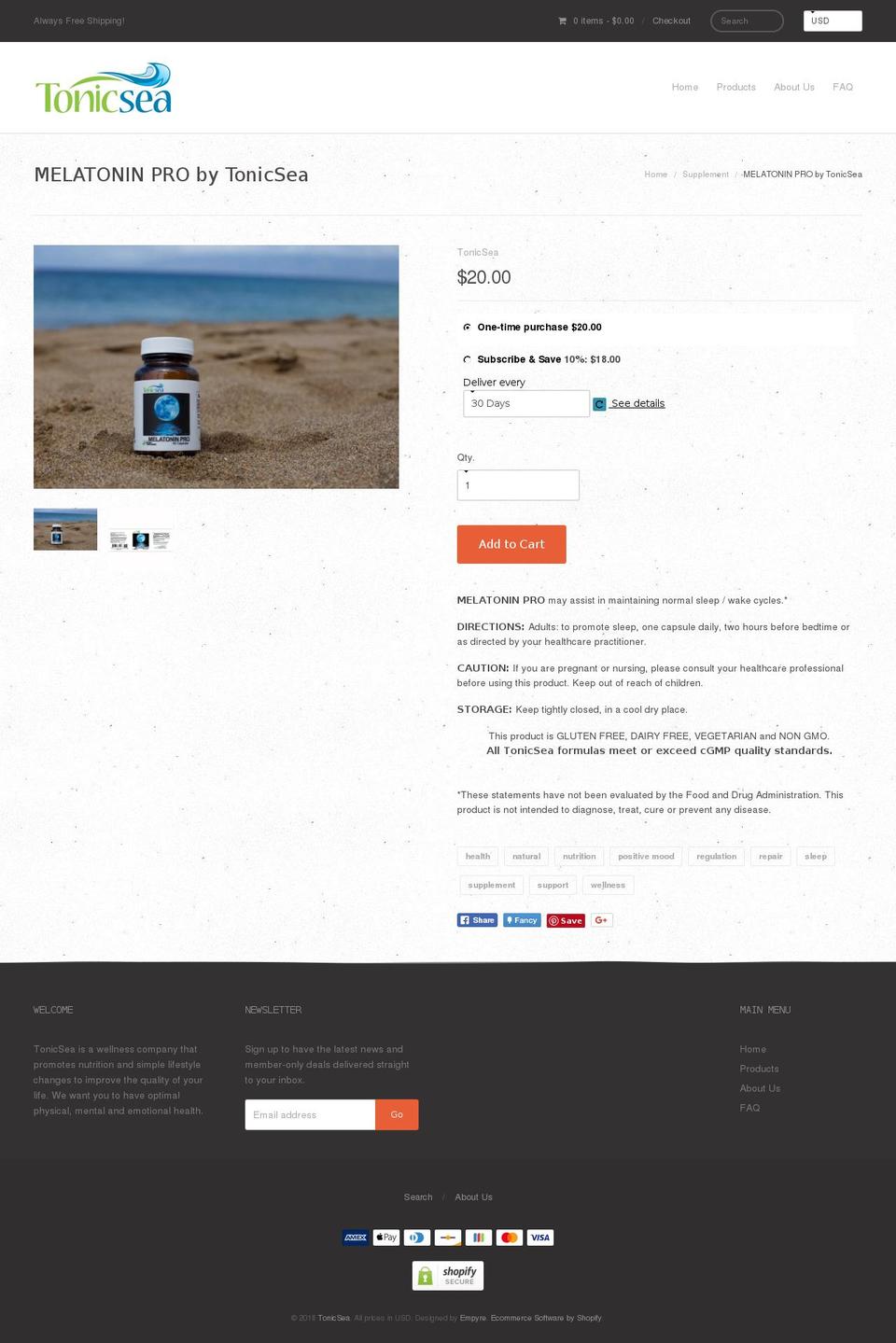 melatoninpro.com — Shopify storefront screenshot