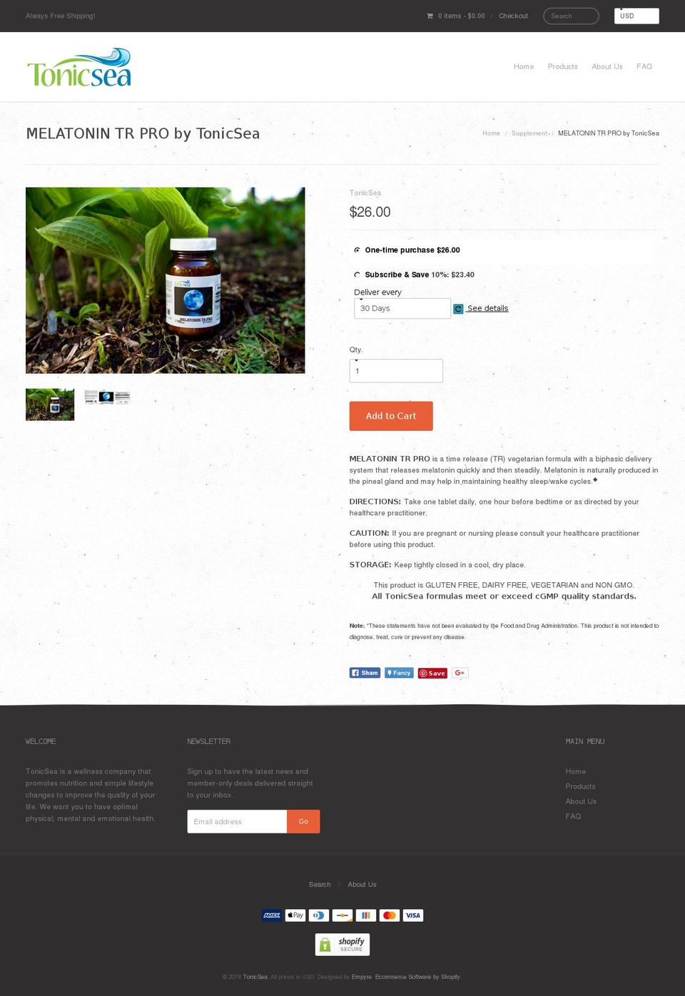 melatoninprotr.com — Shopify storefront screenshot