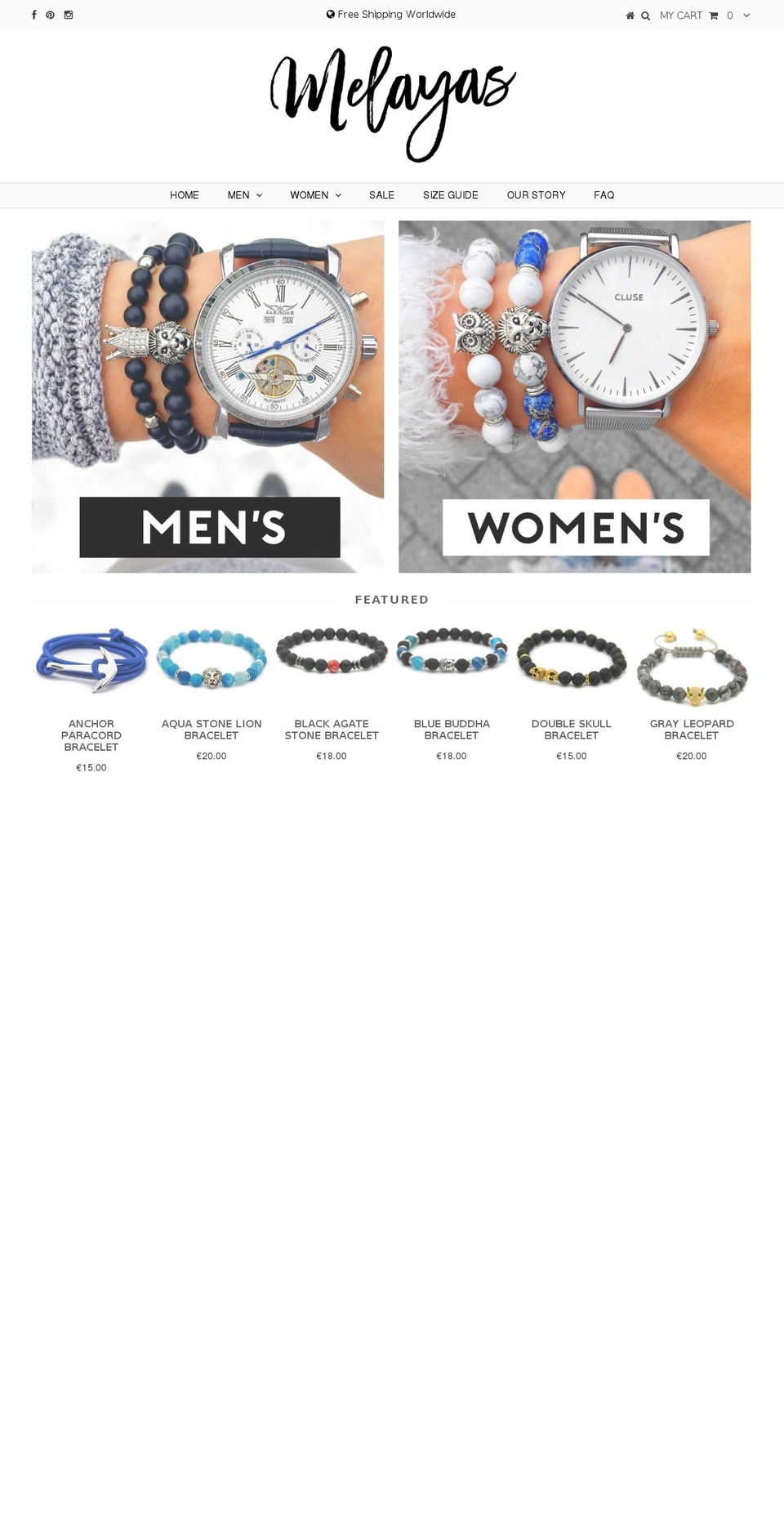 melayas.com shopify website screenshot