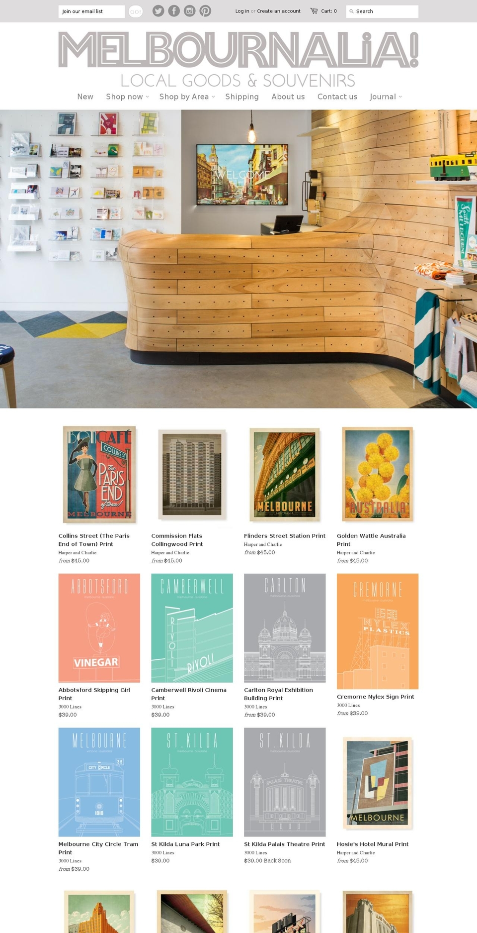 melbournalia.com shopify website screenshot