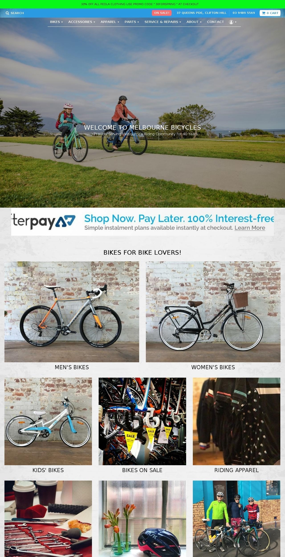 Melbourne Bicycles 1.2 Shopify theme site example melbournebicycle.com.au