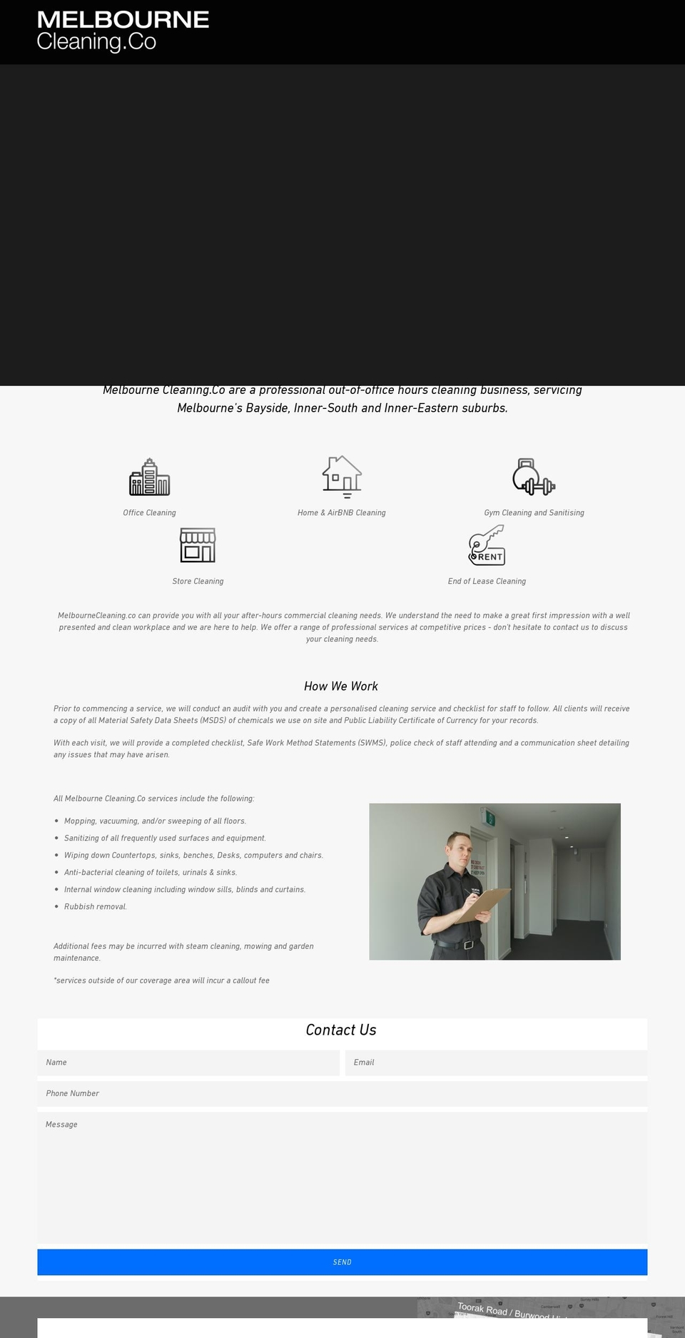 melbournecleaning.co shopify website screenshot